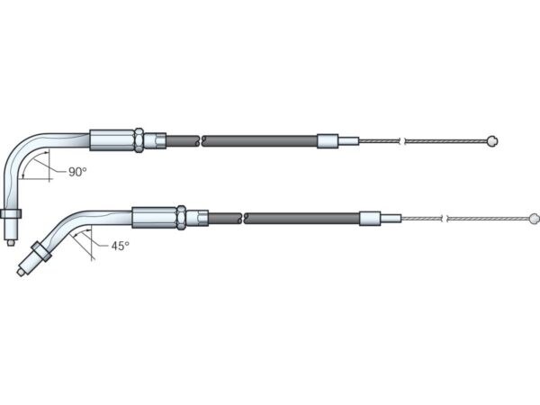 Stainless Throttle Cable 45 ° Stainless Steel 44"