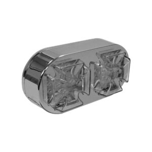 Maltese Cross Dual LED Taillight Chrome Clear LED