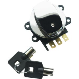 Dash Panel Side Hinge Ignition Switch, Chrome with Barrel Style Key Side Hinge Ignition Switch