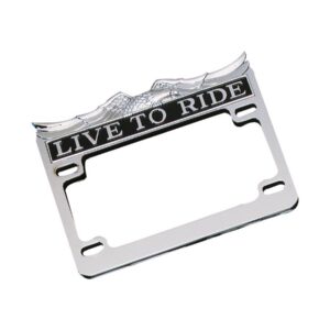 Live To Ride License Plate Frame US Specification Chrome