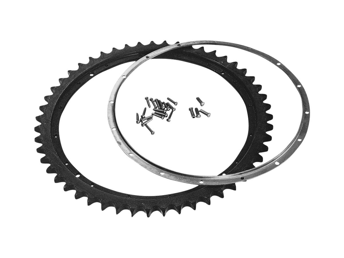 Rear Brake Drum Sprocket and Rivet Kit Black