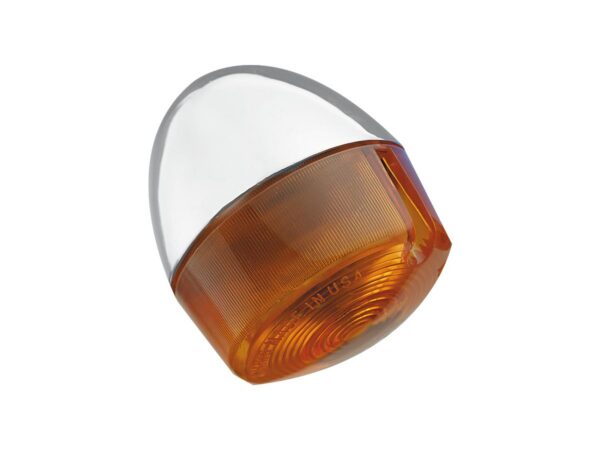 Late Model Rear Turn Signal with wiring hole Chrome Amber Single Filament