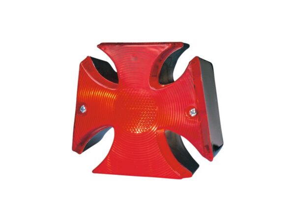 Maltese Cross Taillight Chrome Red Dual Filament