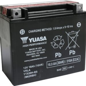 Maintenance Free High Performance YTX20H-BS Battery Dry Battery with Acid Pack Lead Acid, 310 A, 18.9 Ah