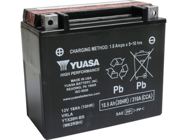 Maintenance Free High Performance YTX20H-BS Battery Dry Battery with Acid Pack Lead Acid, 310 A, 18.9 Ah