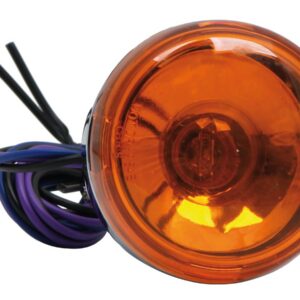 Deuce-Style Turn Signal Front, wires exit behind mounting hole Chrome Amber Dual Filament