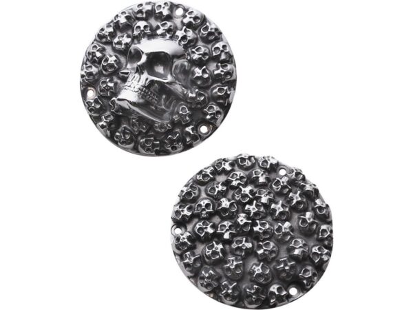 Big and Small Skulls Derby Cover 3-hole Polished