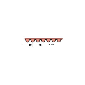 Gates HTD Rubber Primary Drive Belt 8 mm 1 1/2" 132 teeth