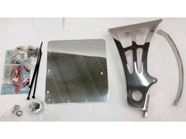 Side Mount License Plate, stainless steel, polished 180x200 ABE