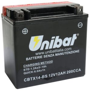 Maintance Free Series CBTX14-BS Battery Dry Battery with Acid Pack AGM, 200 A, 12.0 Ah