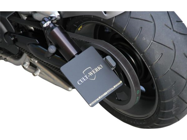 Sidemount License Plate Bracket Kit Germany 180 x 200 mm Black Powder Coated