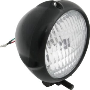 Vintage 4 1/2" Headlight Black Halogen