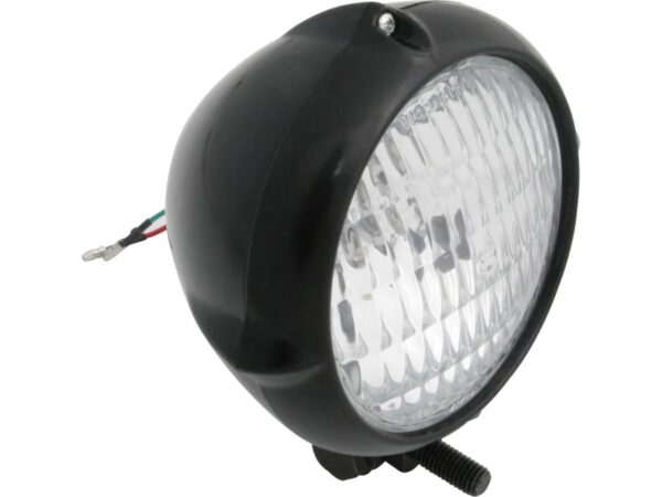 Vintage 4 1/2" Headlight Black Halogen