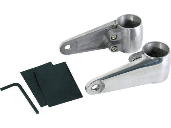 Fork Sidemount Headlight Bracket Two brackets and rubber adjusting gaskets Chrome