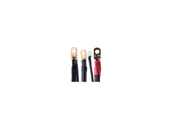 Mega Battery Cables with 12" Auxiliary Wire 6" Positive Black