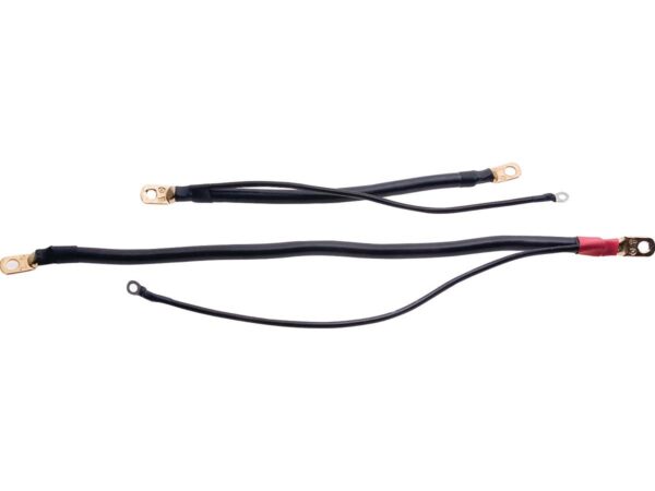 Mega Battery Cables with 12" Auxiliary Wire 12" Negative Black
