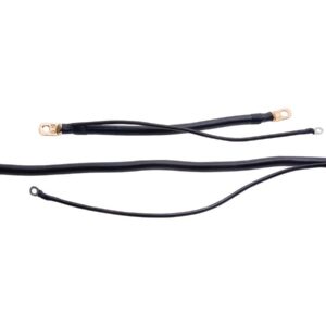 Mega Battery Cables with 12" Auxiliary Wire 14" Negative Black