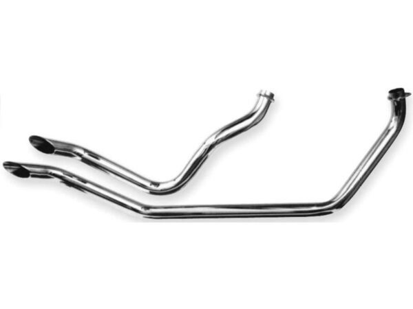 Gooseneck 2-Piece Drag Pipes Shovel Engine in Rigid Frame Chrome 1,75"
