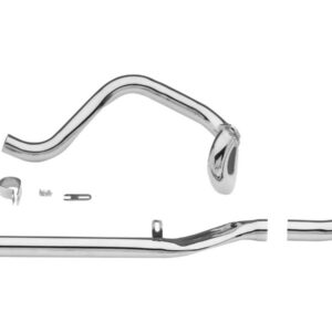 Single Cross-Over Panhaed and Shovel Headers 3-piece, front squish Chrome 1,75"