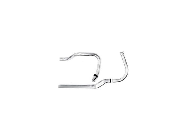 Single Cross-Over Panhaed and Shovel Headers 3-piece, front squish Chrome 1,75"
