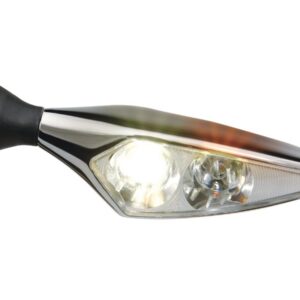 Micro Rhombus PL LED Turn Signal/Position Light Front Left Chrome Clear LED
