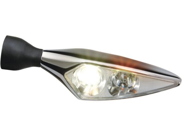 Micro Rhombus PL Titan LED Turn Signal/Position Light Front Right Titanium Satin Clear LED — изображение 2