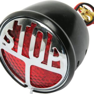 Stop LED Taillight STOP Emblem chrome Black Red LED