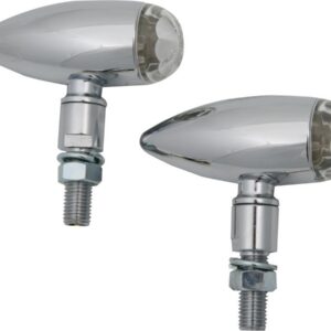 Micro Bullet LED Turn Signal Chrome Clear LED