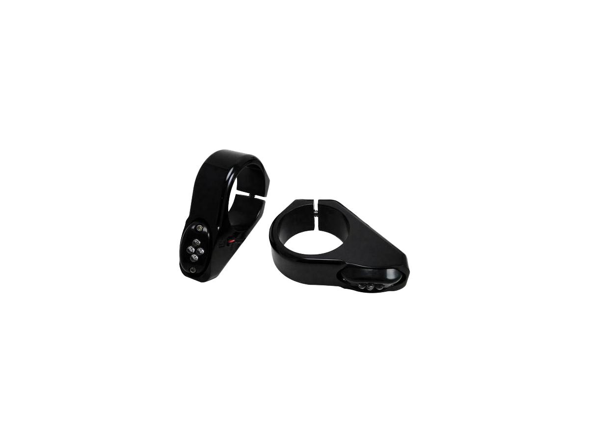 Classic Fork Mount LED Turn Signal/Marker Light Fits 39mm fork tubes Black Anodized LED