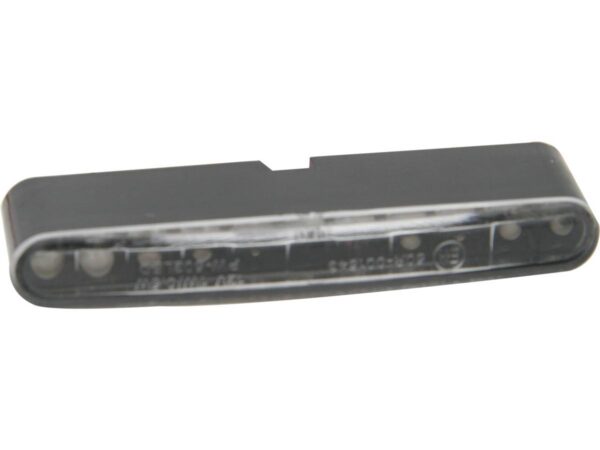Stripe LED Turn Signal Height(mm): 7 , Width(mm): 54 , Depth(mm): 15, Approved for front and rear installation Black Clear LED