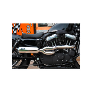 Bomb V2 Exhaust System , Polished Smooth Heat Shield, Polished Adjustable High End Cap, Polished 4"