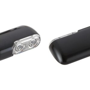 Direct Bolt-On LED Turn Signal for Touring Amber LED configuration Black Anodized Clear LED