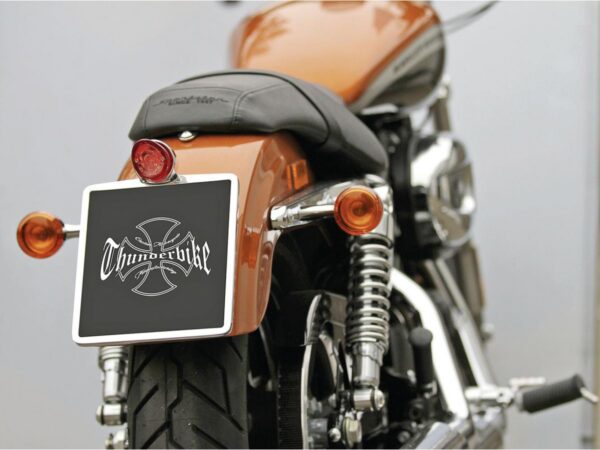 Mid-Mount License Plate Base Plate Adapter Black Satin — изображение 2