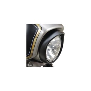 Visored 7" Headlamp Trim Ring With Stamping Black