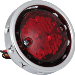 Retro Drilled LED Taillight without Bracket Chrome Black Chrome Red LED