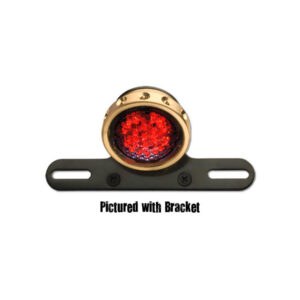 Retro Drilled LED Taillight without Bracket Brass Brass Red LED