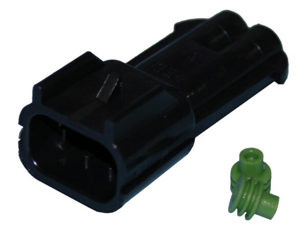Delphi-Packard Weatherpack Connectors 2-Wire Male Black