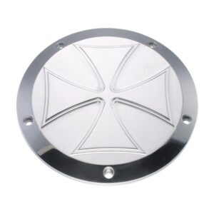 Iron Cross Derby Cover 5-hole Aluminium Polished