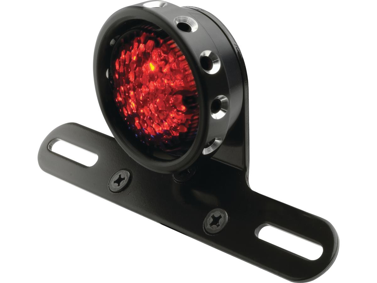 Retro Drilled LED Taillight with Bracket Black LED
