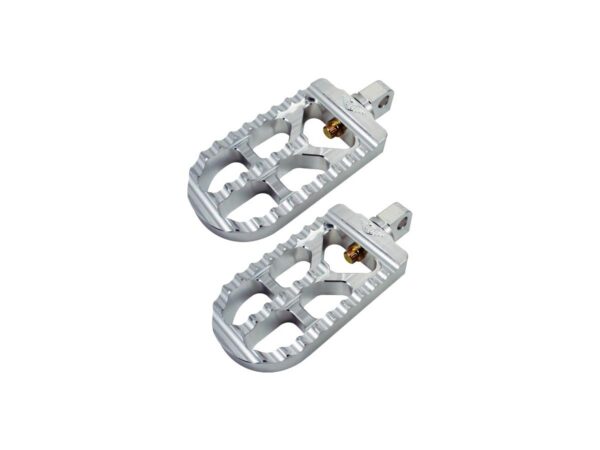 Long Serrated Adjustable Foot Pegs Long Version Chrome