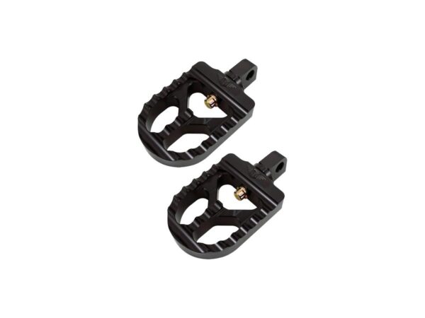 Short Serrated Adjustable Foot Pegs Short Version Black