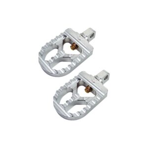 Short Serrated Adjustable Foot Pegs Short Version Aluminium Satin