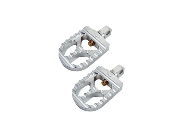 Short Serrated Adjustable Foot Pegs Short Version Aluminium Satin