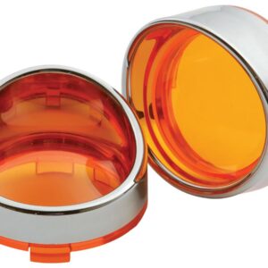 Visor Bezel Kit for Deuce Style Turn Signals Amber lens Chrome