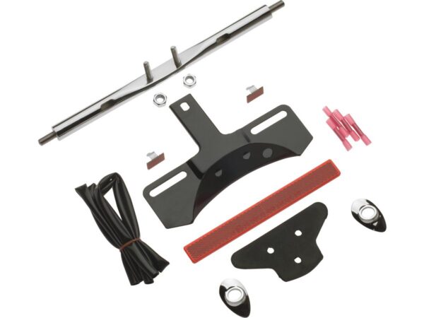 Rear Turn Signal Relocation Kit with License Plate Mount With license plate mount Chrome