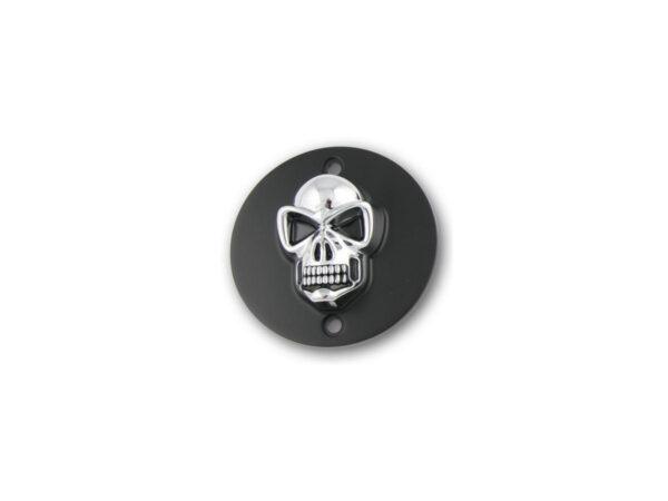 Skull Point Cover 2-hole, horizontal Black Chrome