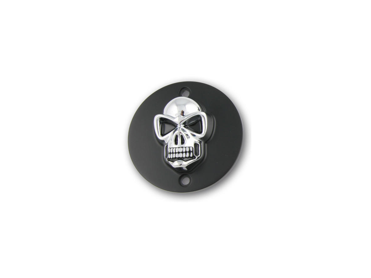 Skull Point Cover 2-hole, horizontal Black Chrome