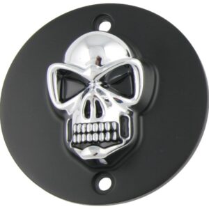 Skull Point Cover 2-hole, vertical Black Chrome