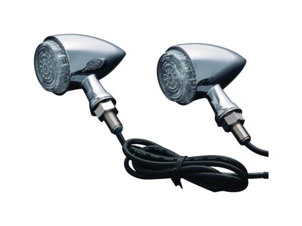 Torpedo LED Turn Signal Chrome Clear LED