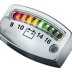 Led Battery Gauge, Chrome LED Battery Gauge